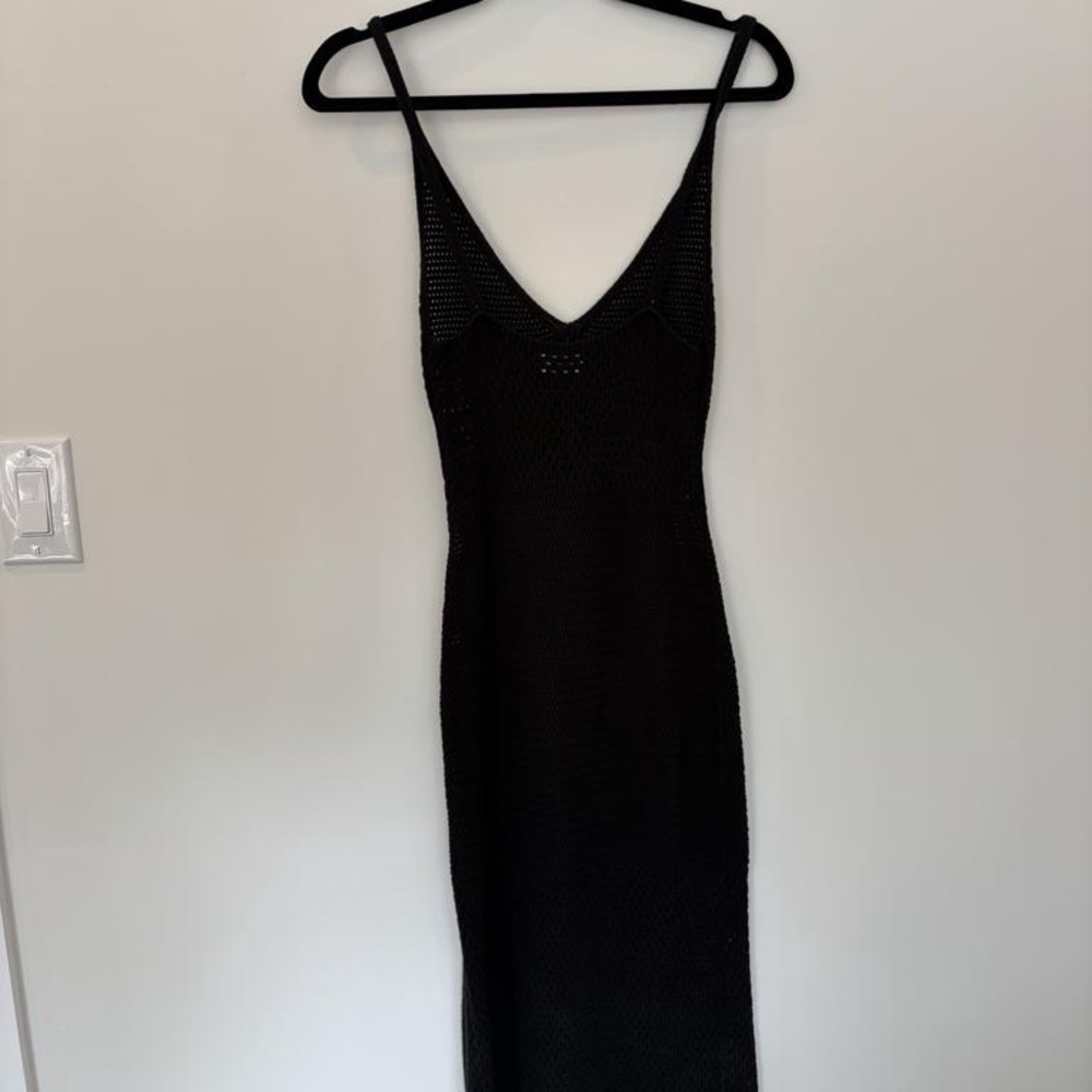 Wilfred Black Knit Maxi Slip Dress
